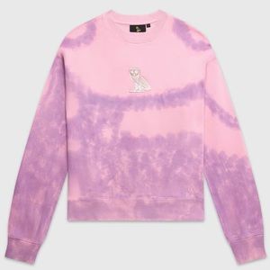 OVO October’s Very Own Tie-Dye Owl Crewneck Sweatshirt Pink/Purple Valentines